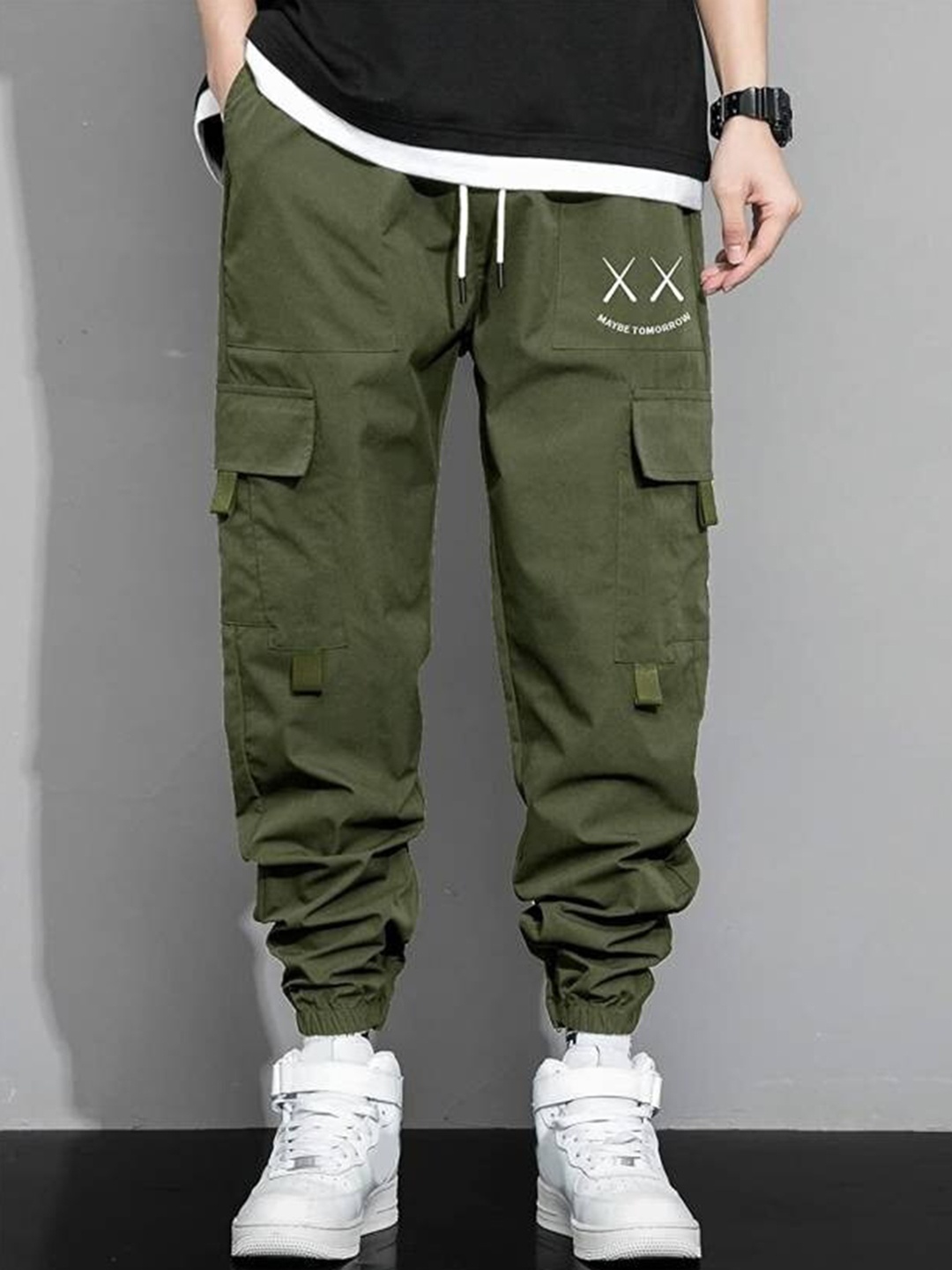 

PLUS 91 Men High-Rise Cargo Jogger, Green