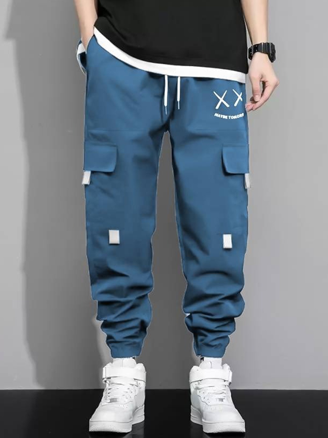 

PLUS 91 Men High-Rise Cargo Trouser, Blue