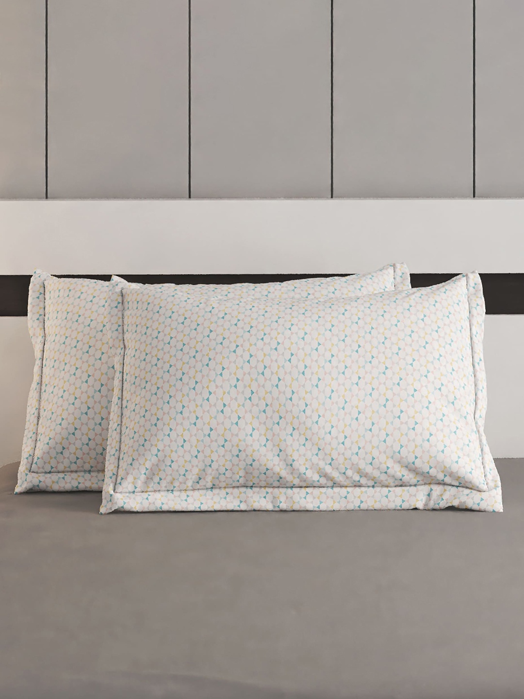 

Home Centre Pacific Juniper White & Blue 2 Pieces Printed Pillow Covers