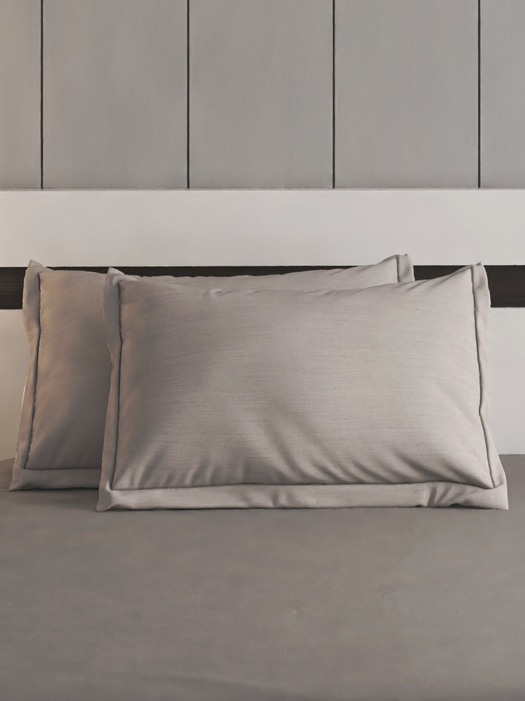 

Home Centre Grandeur 2-Pcs Grey Cotton Pillow Covers