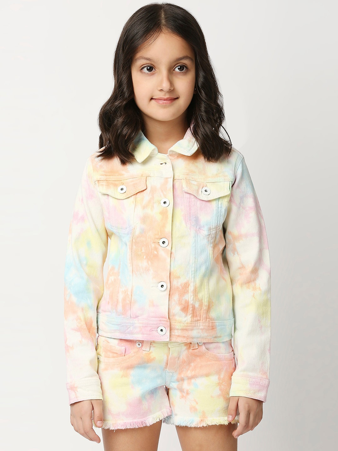 

Pepe Jeans Girls Tie & Dye Crop Denim Jacket, White