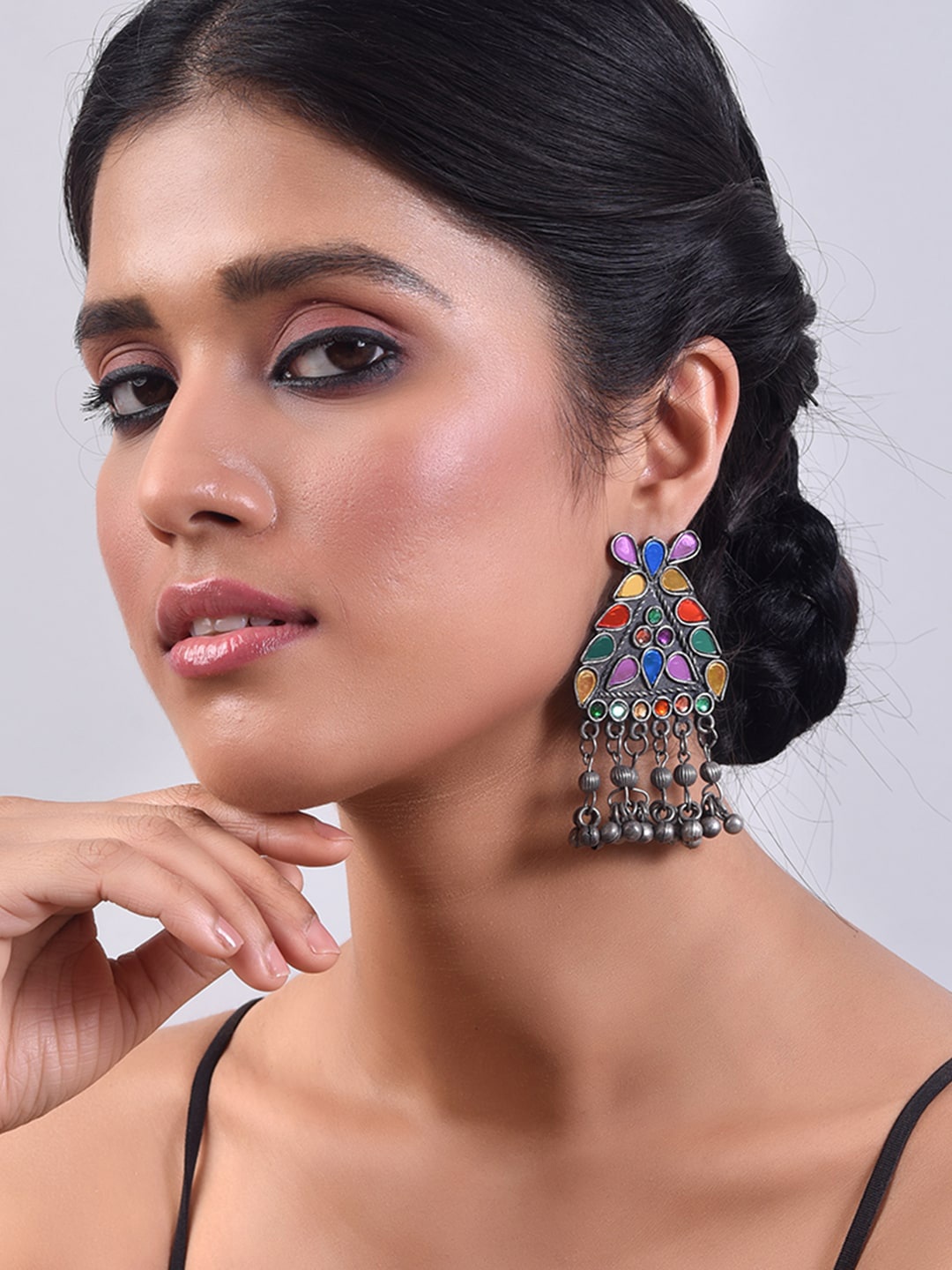 

phuljhadi Contemporary Jhumkas Earrings, Silver