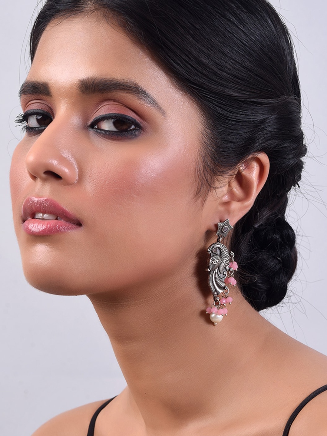 

phuljhadi Silver-Plated Contemporary Drop Earrings