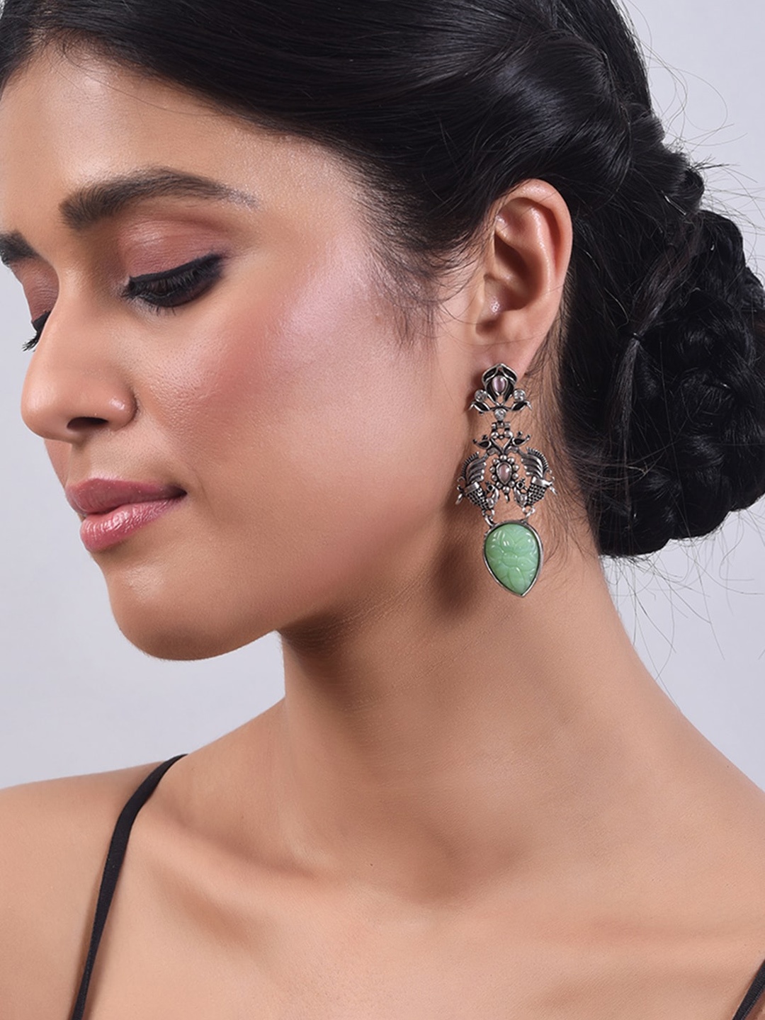 

phuljhadi Silver-Plated Contemporary Drop Earrings