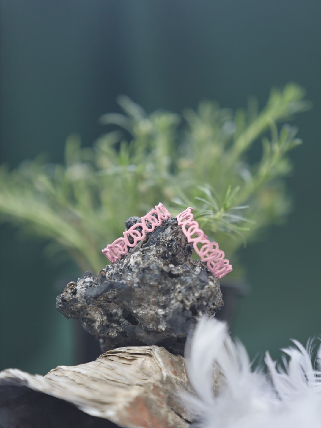 

Maansh Contemporary Heart Hoop Earrings, Pink