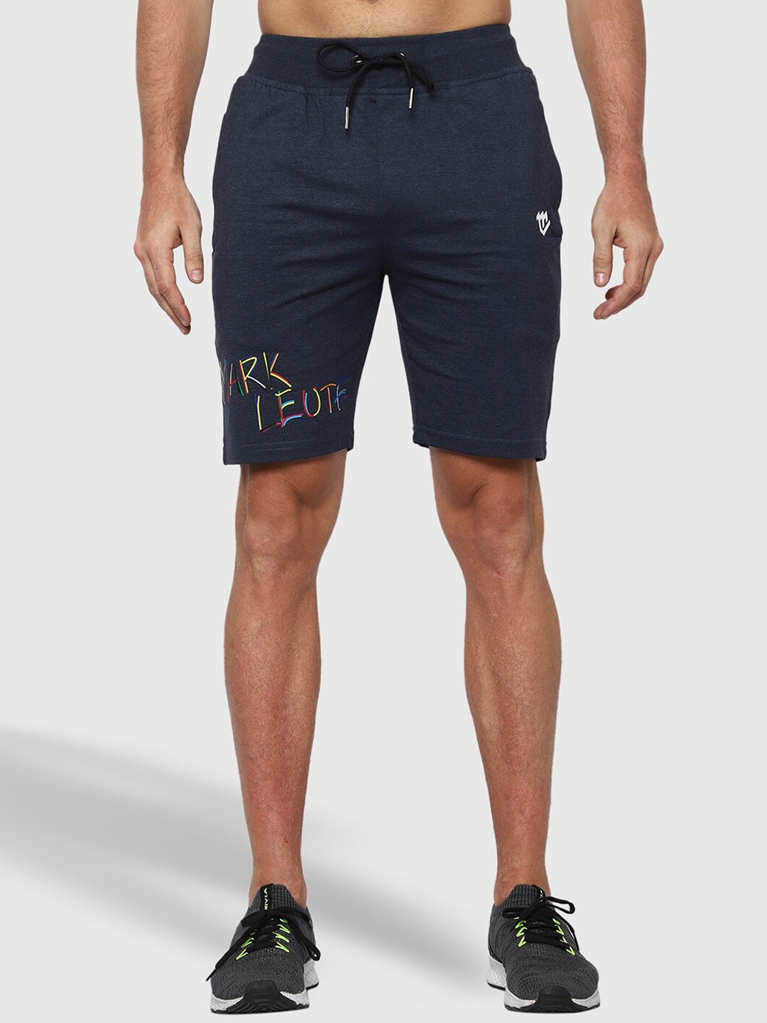 

Mark Leute Men Cotton Mid-Rise Sports Shorts, Blue