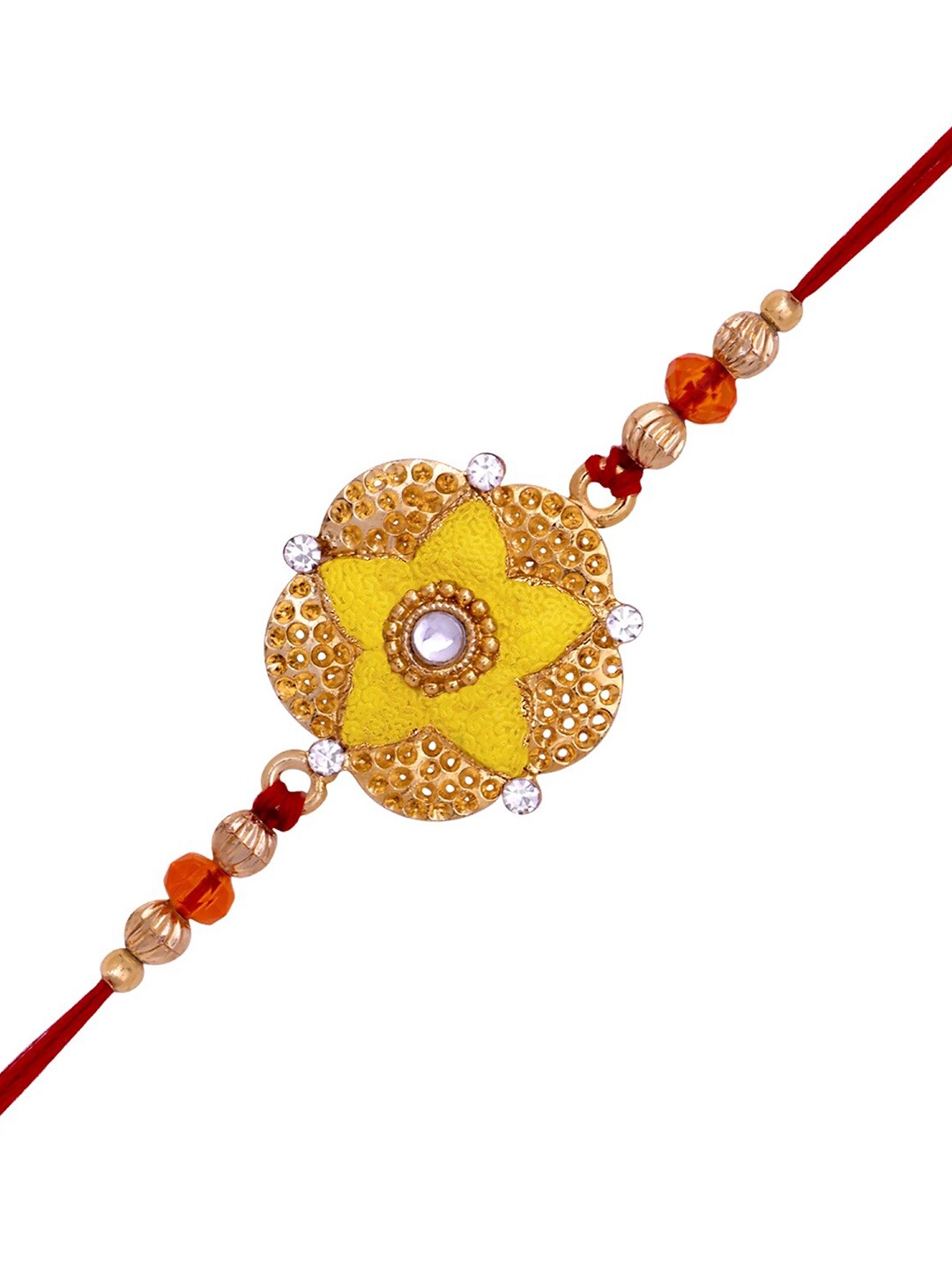 

Mahi Meenakari Floral Rakhi, Gold