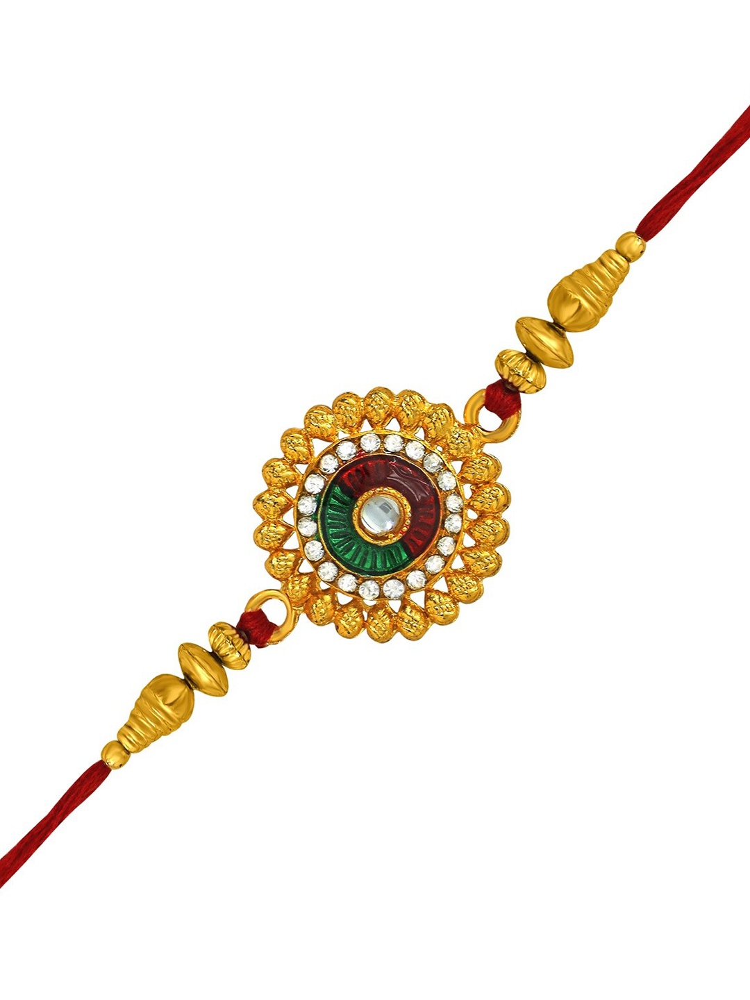 

Mahi Stone Studded Meenakari Rakhi, White