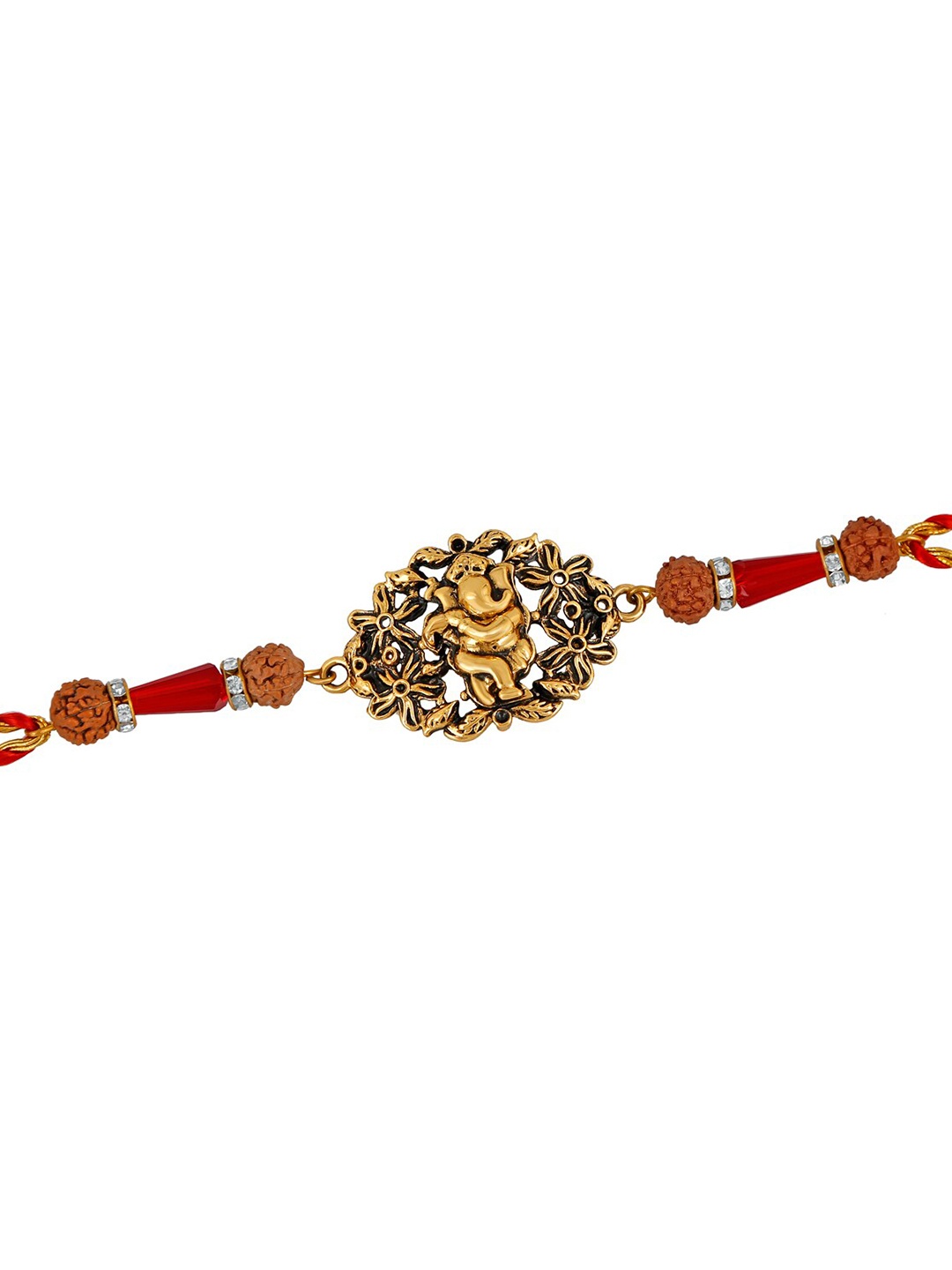 

Mahi Men Rudraksh Designed Bracelet Rakhi, Gold