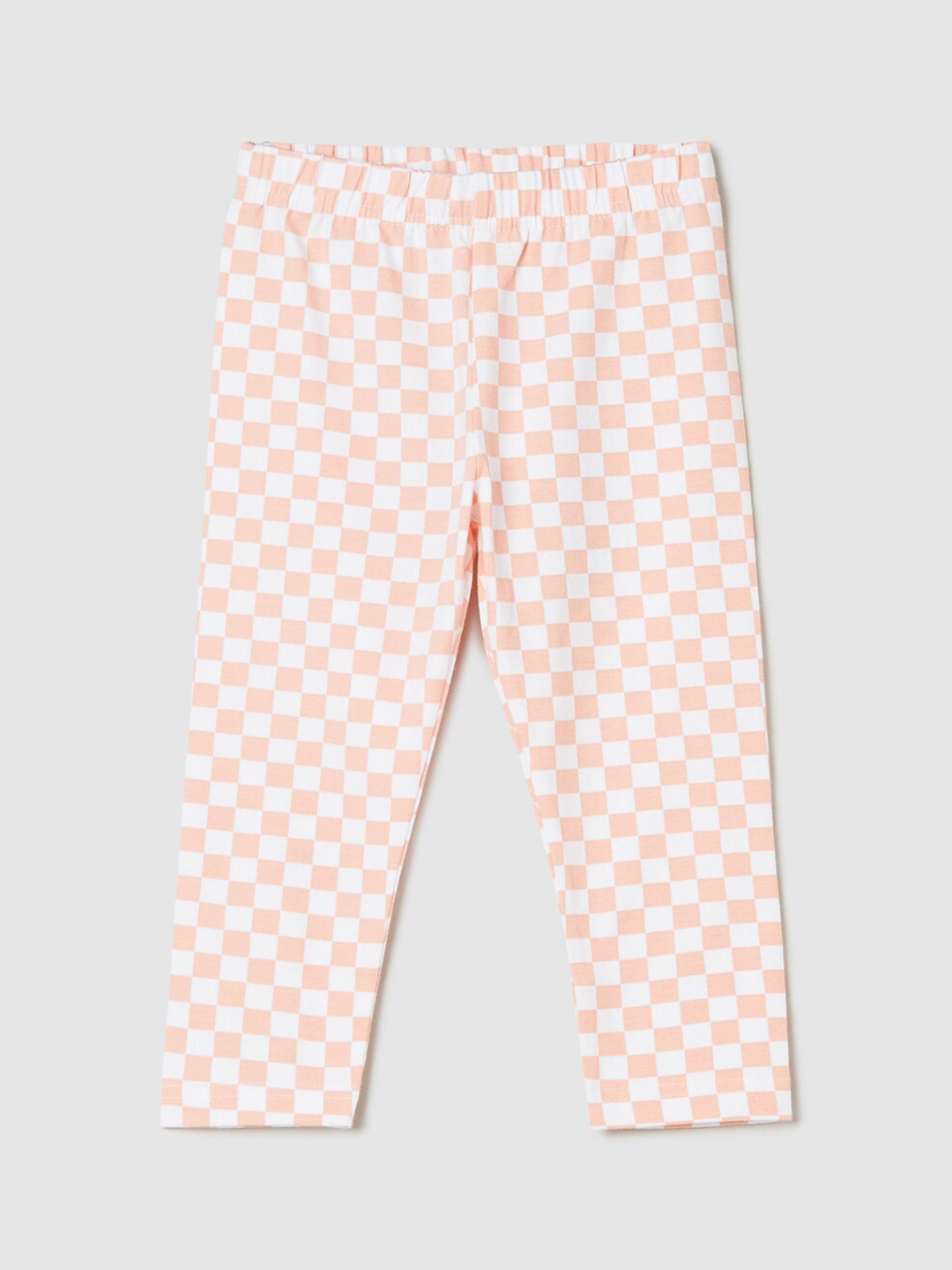 

max Girls Checked Ankle-Length Leggings, Pink