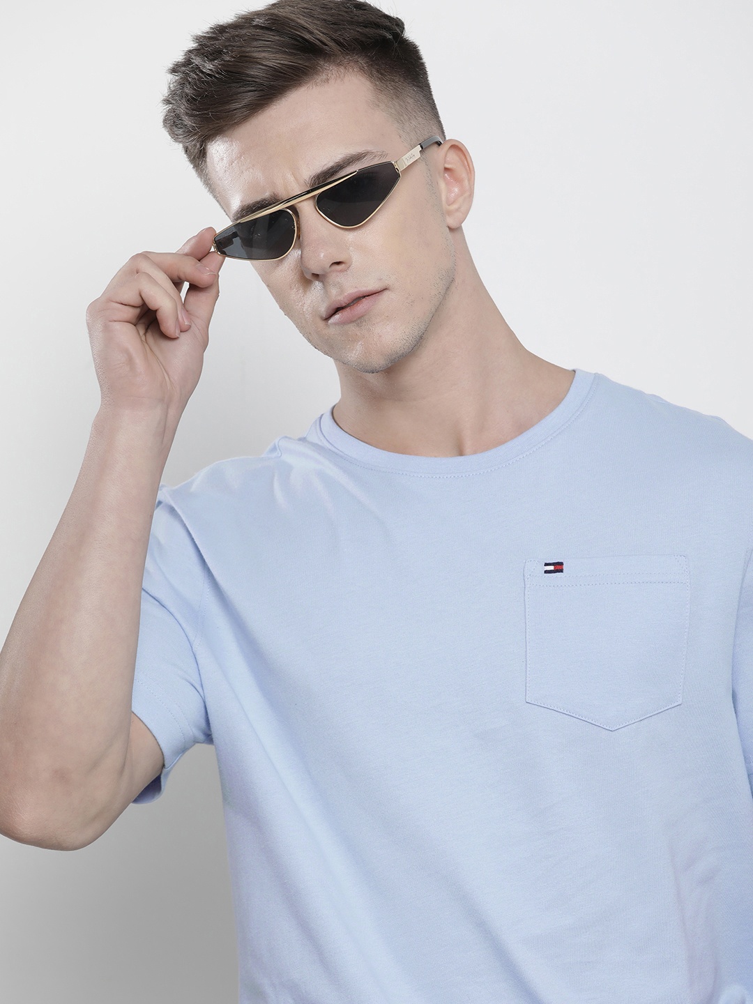 

Tommy Hilfiger Pure Cotton Solid Regular Fit Casual T-shirt, Blue
