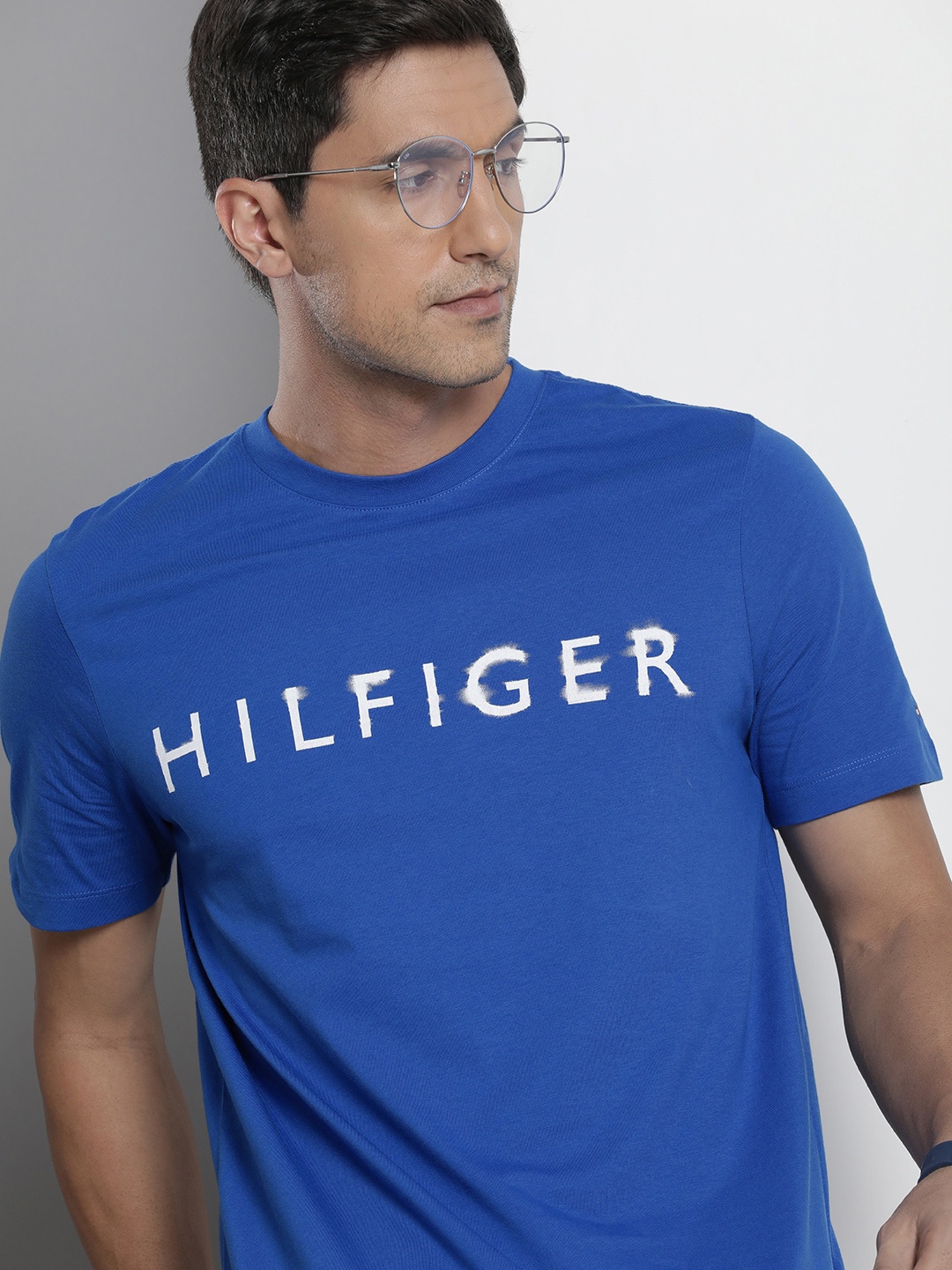 

Tommy Hilfiger Printed Pure Cotton T-shirt, Blue