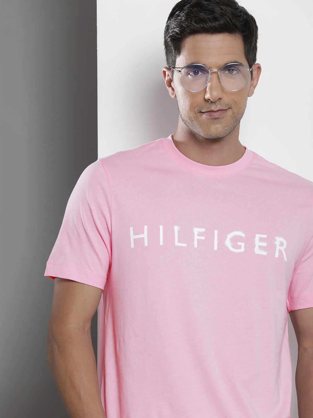 

Tommy Hilfiger Printed Pure Cotton T-shirt, Pink