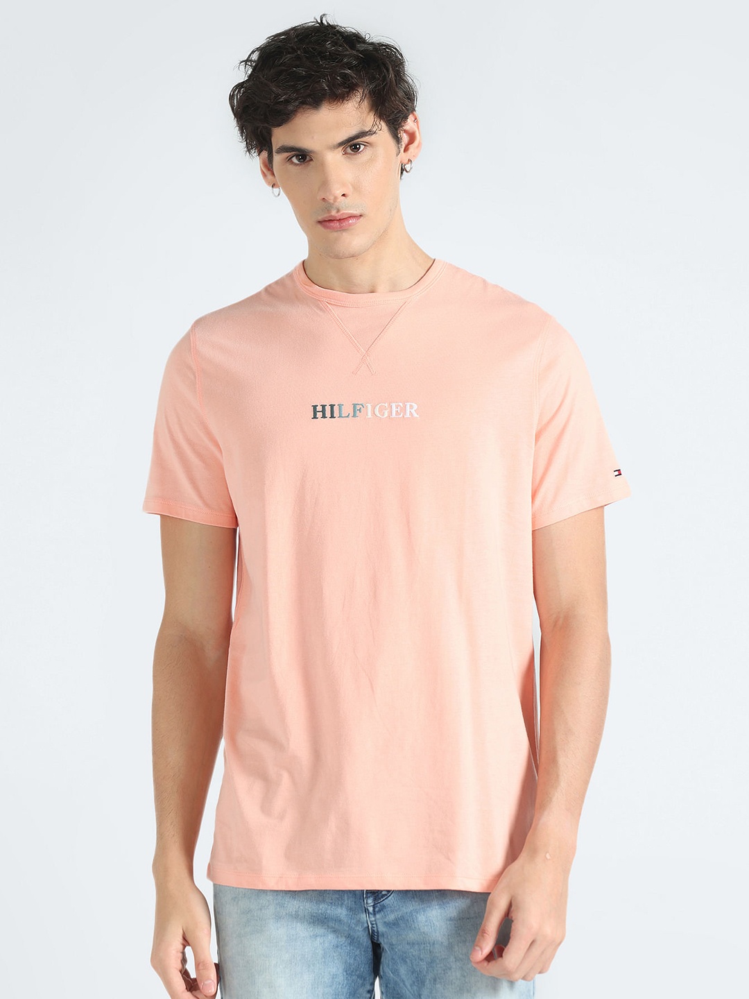 

Tommy Hilfiger Pure Cotton Solid Slim Fit Casual T-shirt, White