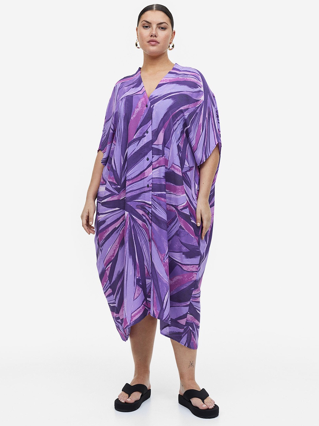 

H&M Oversized Kaftan Dress, Purple