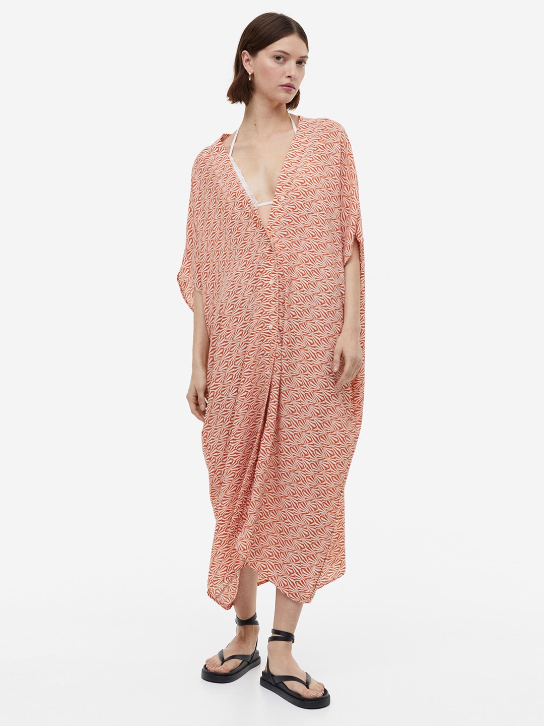 

H&M Oversized Kaftan Dress, Orange