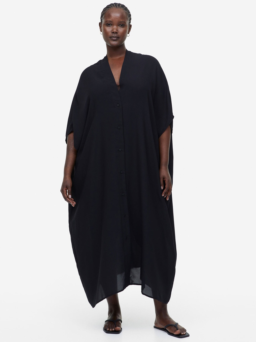 

H&M Oversized Kaftan Dress, Black