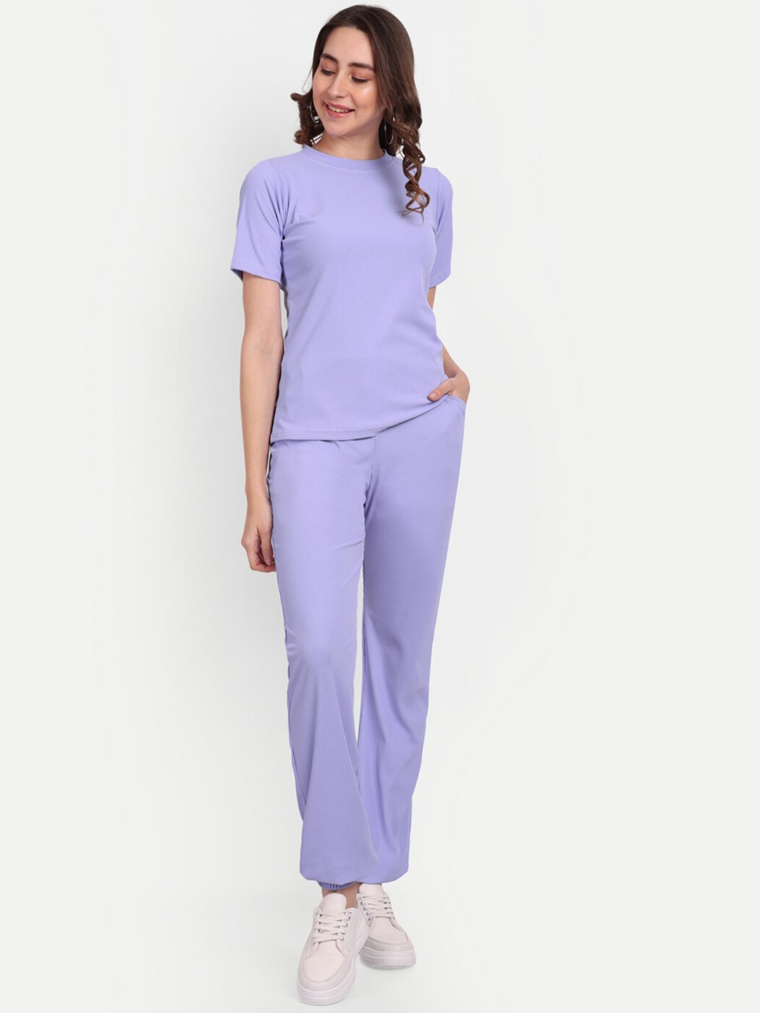 

Morang Round Neck Short Sleeves T-shirt and Joggers, Lavender