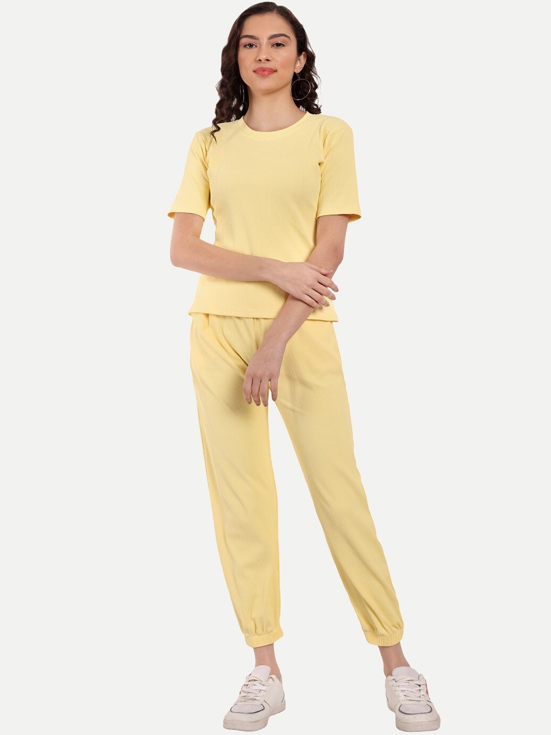 

Morang Round Neck Short Sleeves T-shirt and Joggers, Yellow
