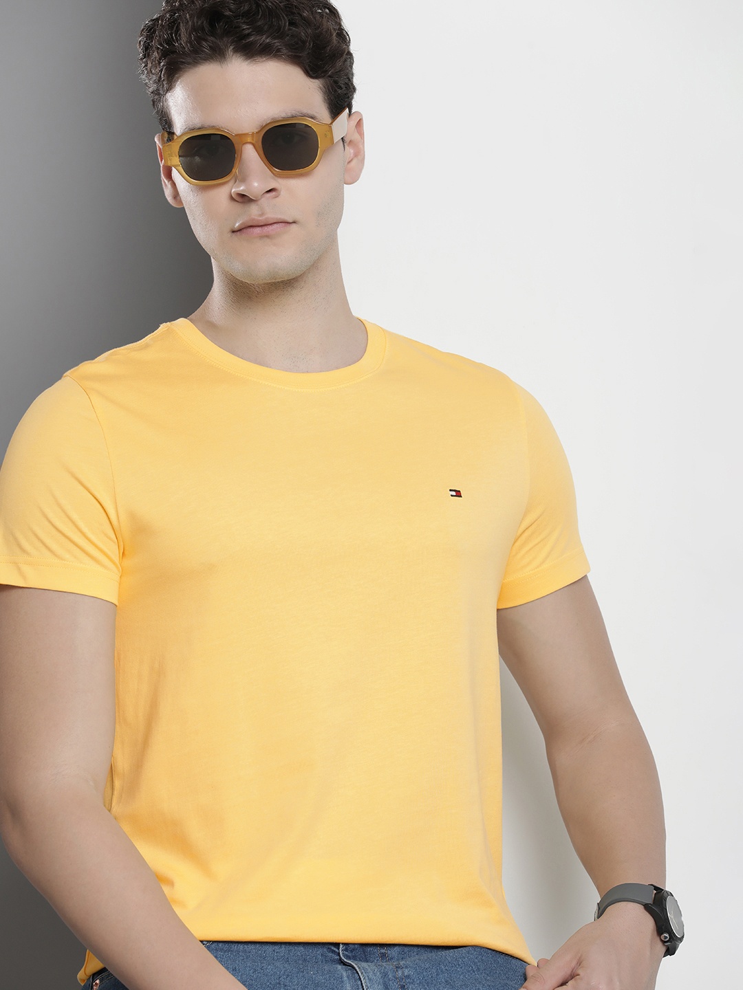 

Tommy Hilfiger Pure Cotton Slim Fit T-shirt, Yellow