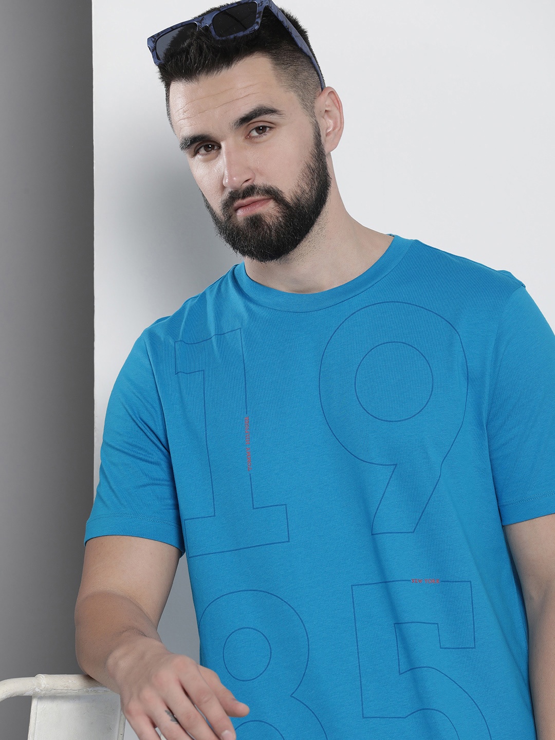 

Tommy Hilfiger Varsity Printed Pure Cotton T-shirt, Blue