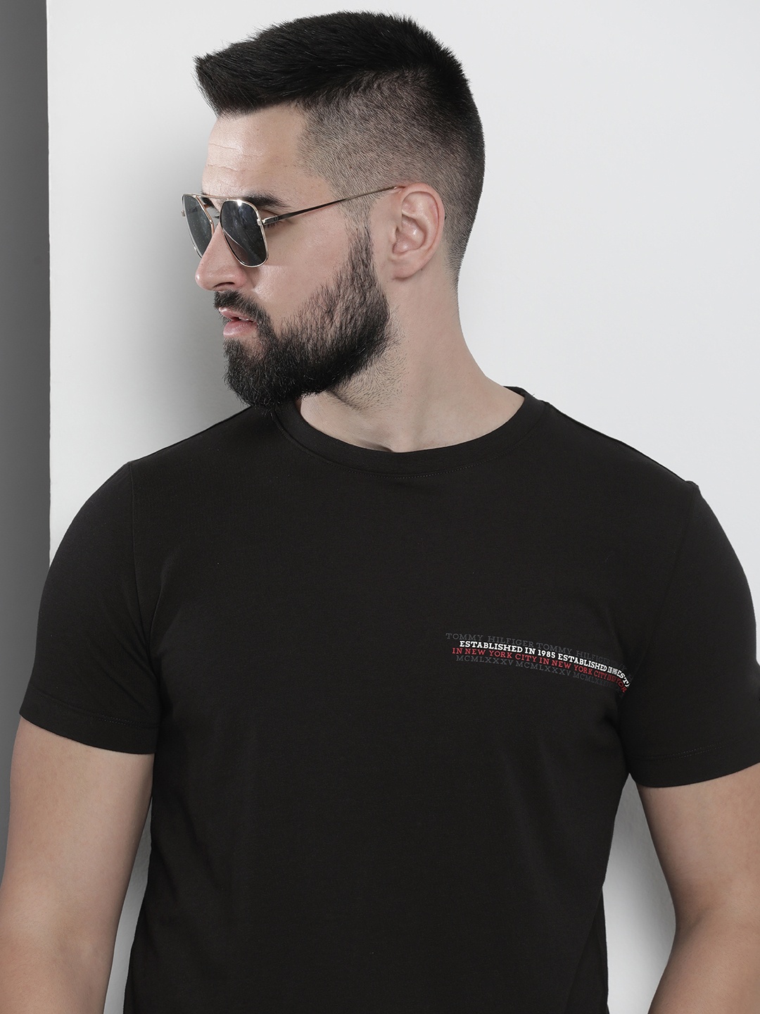 

Tommy Hilfiger Printed Pure Cotton Slim Fit T-shirt, Black