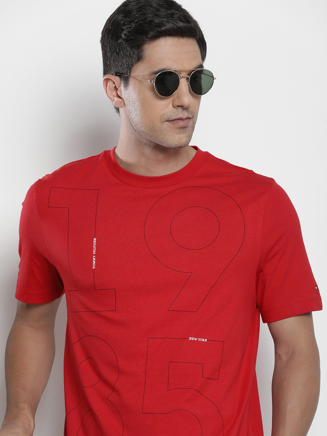 

Tommy Hilfiger Printed Pure Cotton T-shirt, Red