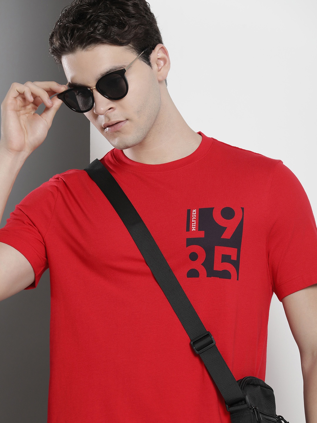 

Tommy Hilfiger Pure Cotton Brand Logo Printed Casual T-shirt, Red