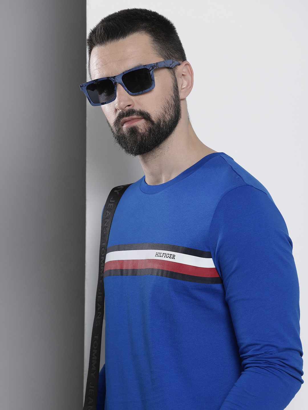 

Tommy Hilfiger Printed Pure Cotton Slim Fit T-shirt, Blue