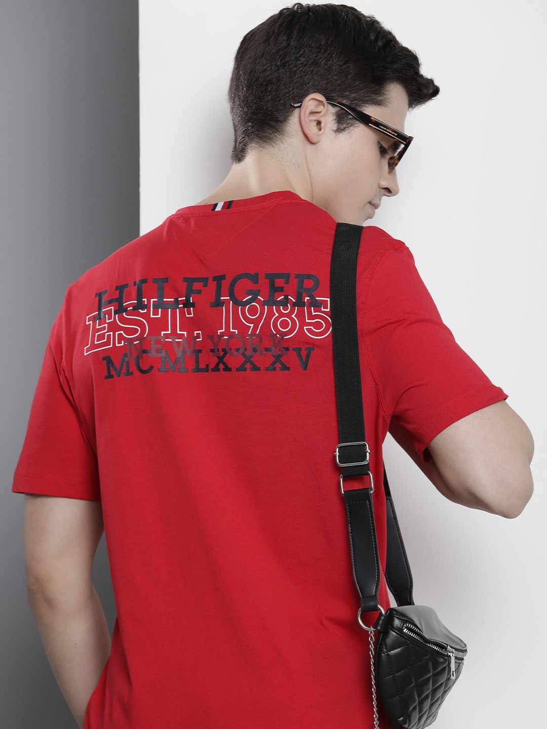 

Tommy Hilfiger Brand Logo Printed Pure Cotton T-shirt, Red