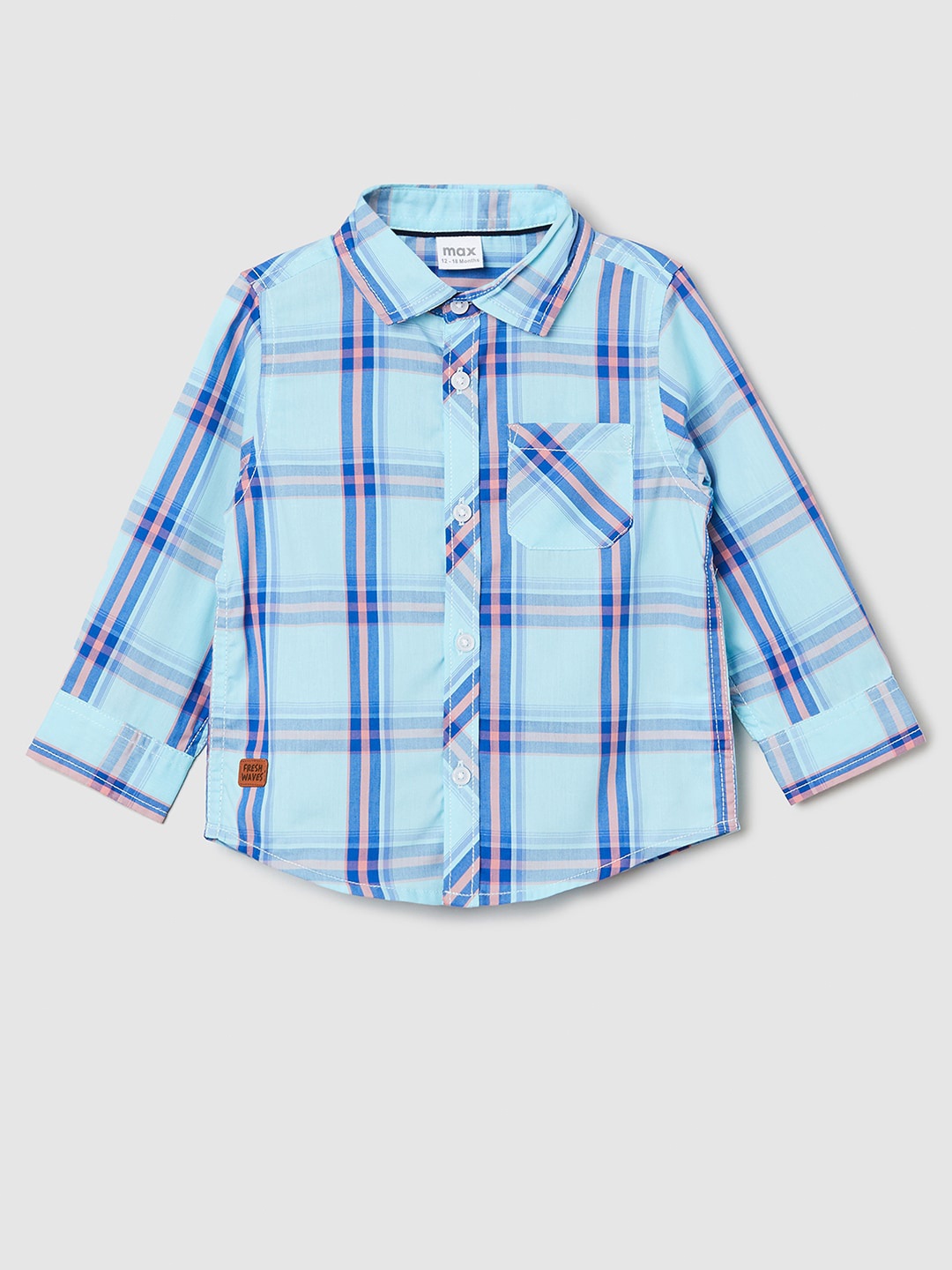 

max Boys Tartan Checked Casual Shirt, Blue