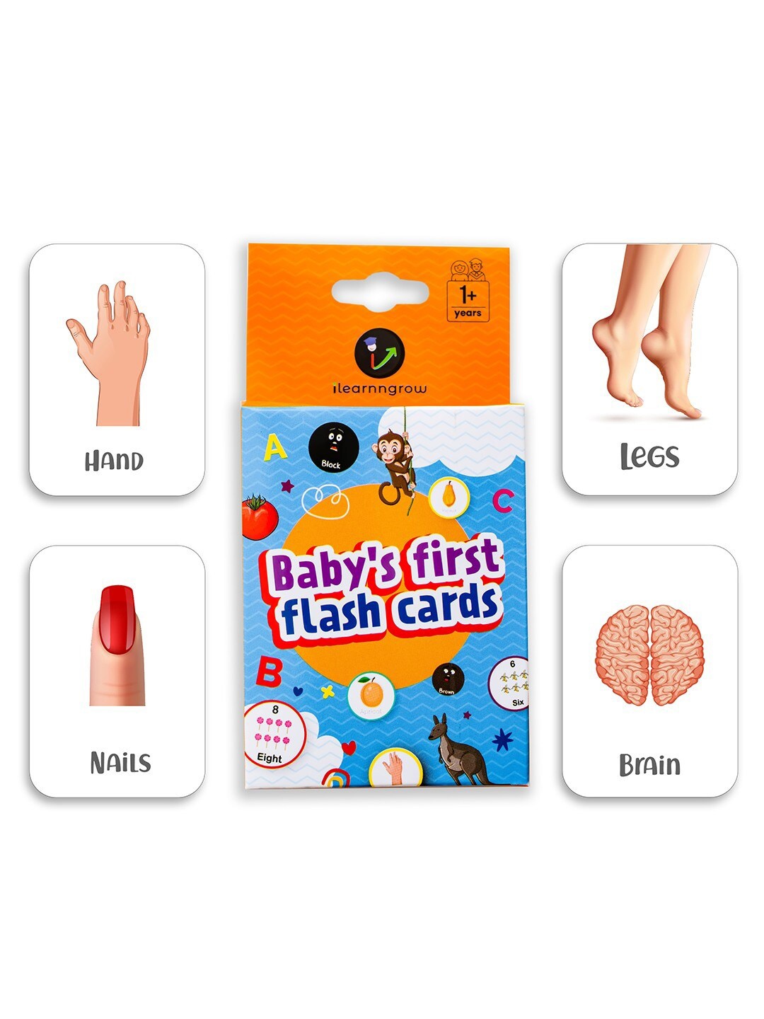 

ilearnngrow Printed First Set Of Seven Flash Cards, Orange