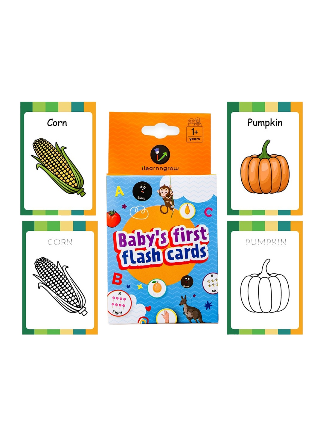 

ilearnngrow Kids Set Of 28 Flash Cards Learning & Development Toys, White