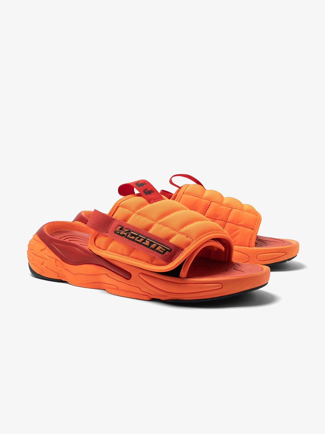 

Lacoste Men Quilted Sliders, Orange