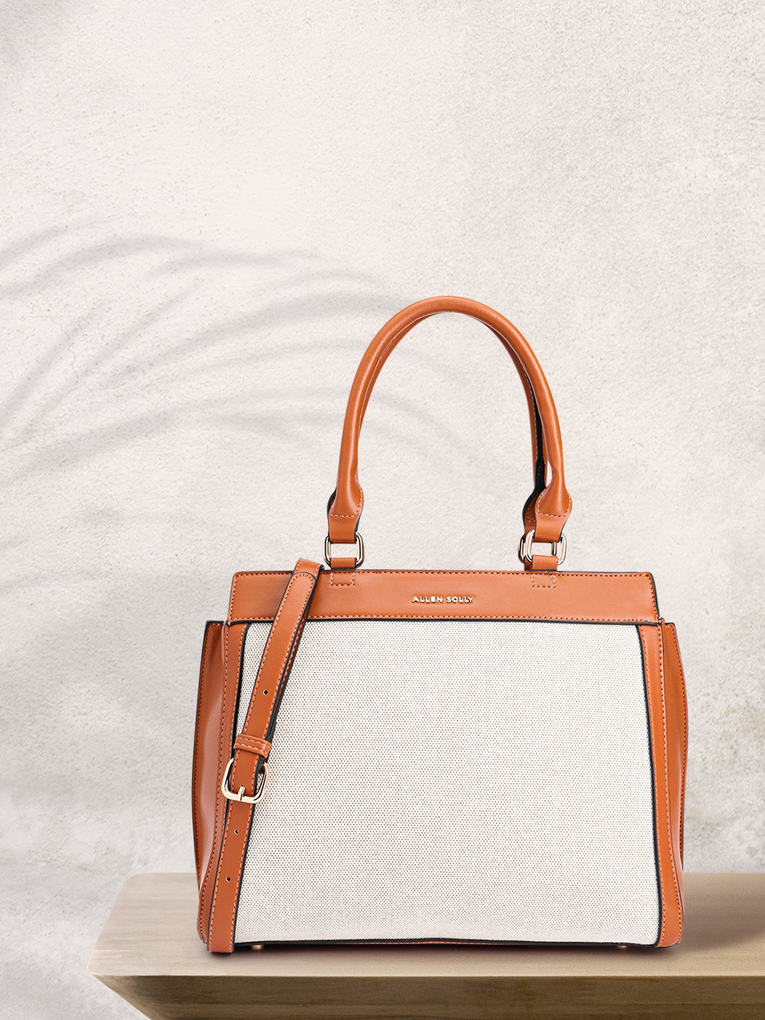 

Allen Solly Textured Handheld Bag, Beige