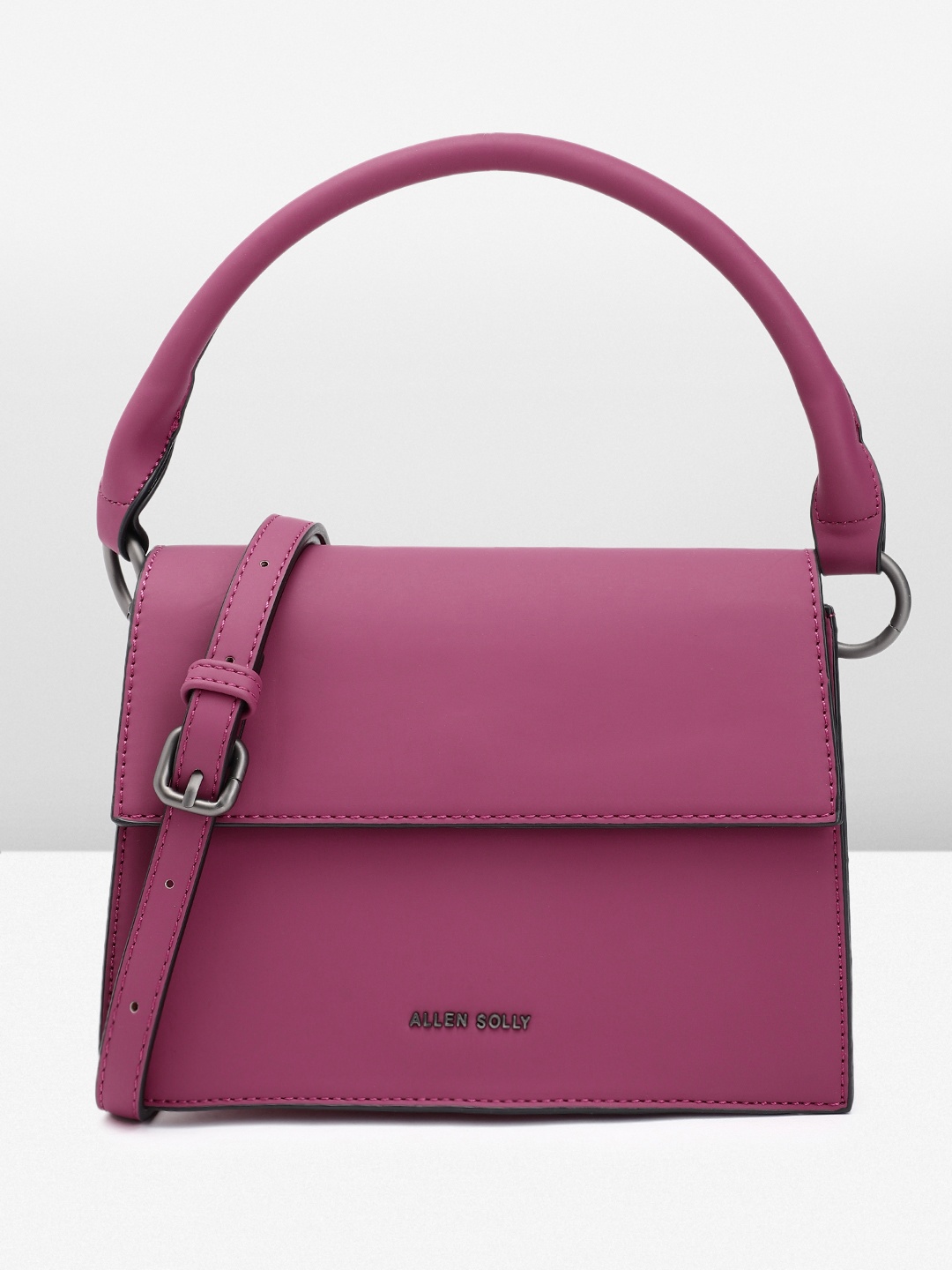 

Allen Solly Solid Structured Handheld Bag, Fuchsia