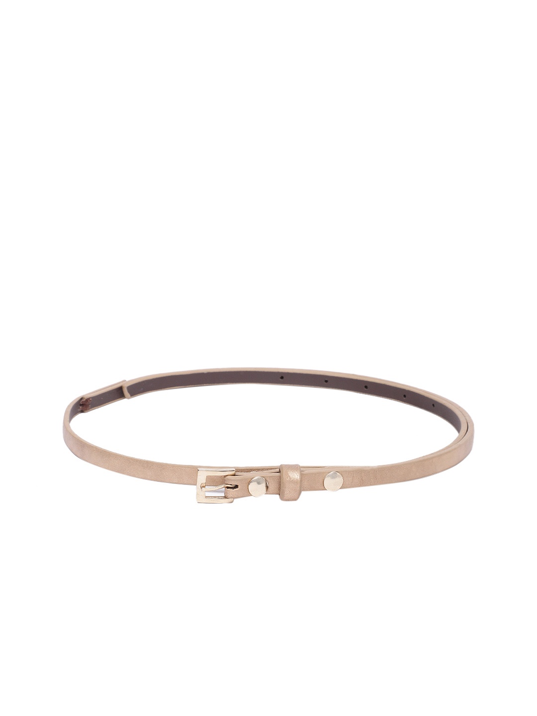 

Baggit Women Solid PU Slim Belt, Gold