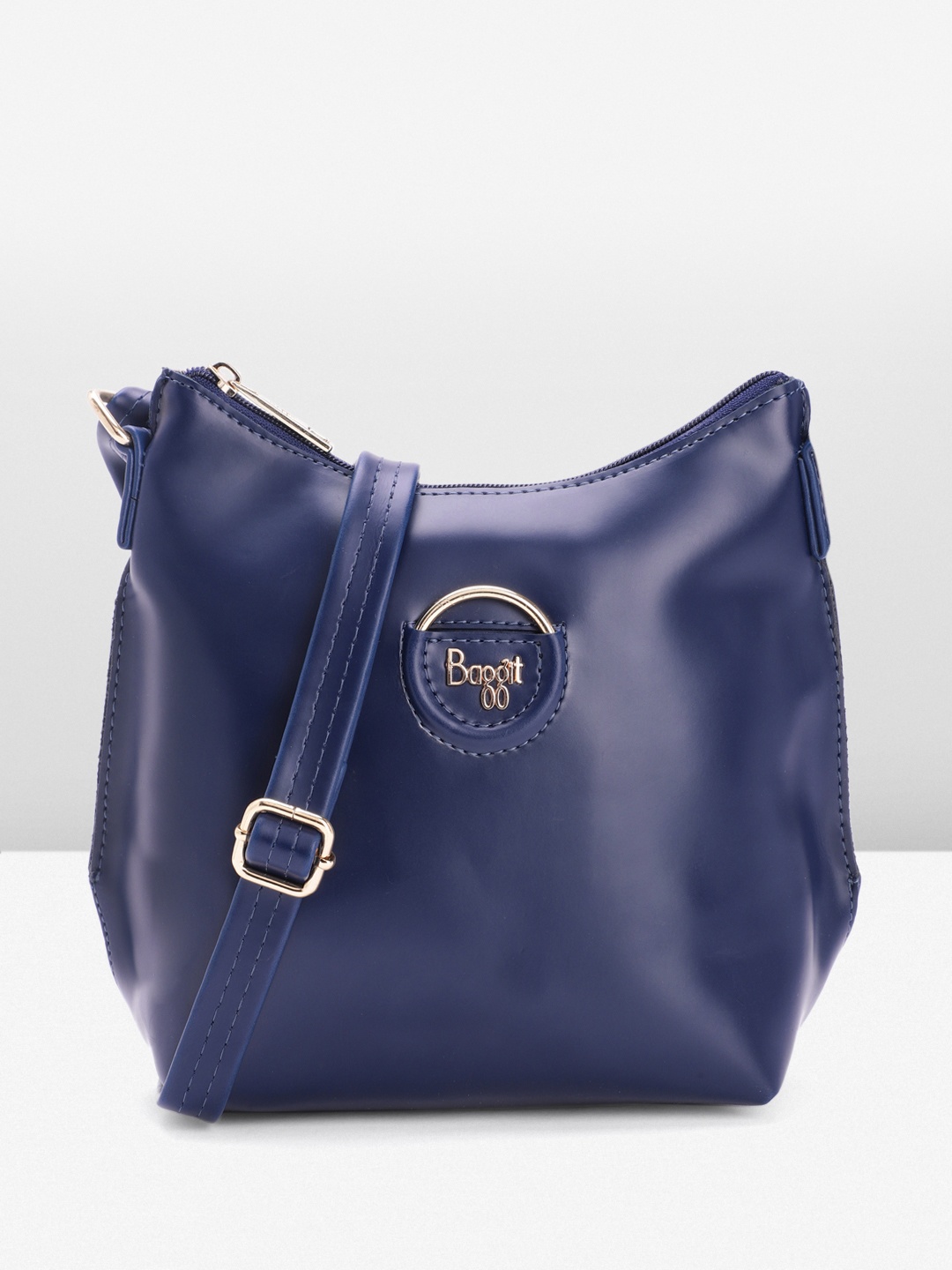 

Baggit Solid Structured Sling Bag, Blue