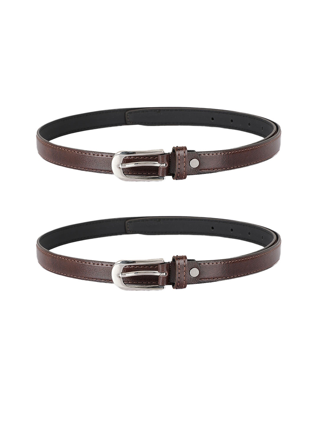 

ZEVORA Women Set Of 2 Textured Leather Formal Belt, Brown