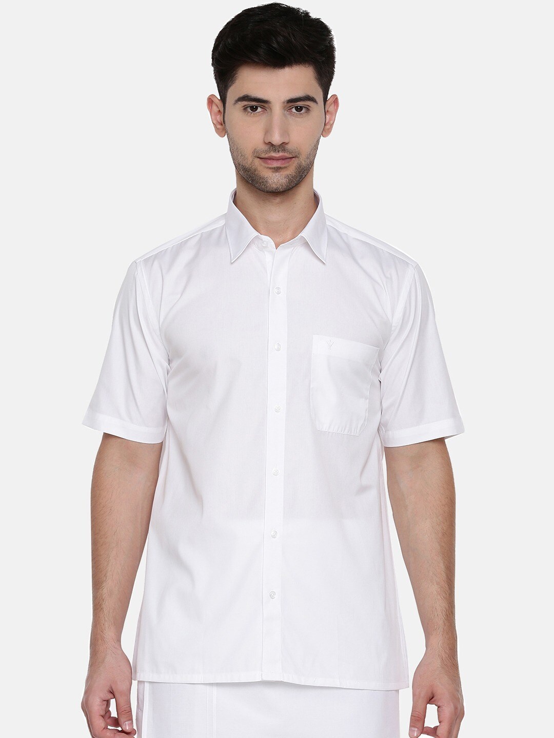 

Ramraj Original Spread Collar Pure Cotton Casual Shirt, White