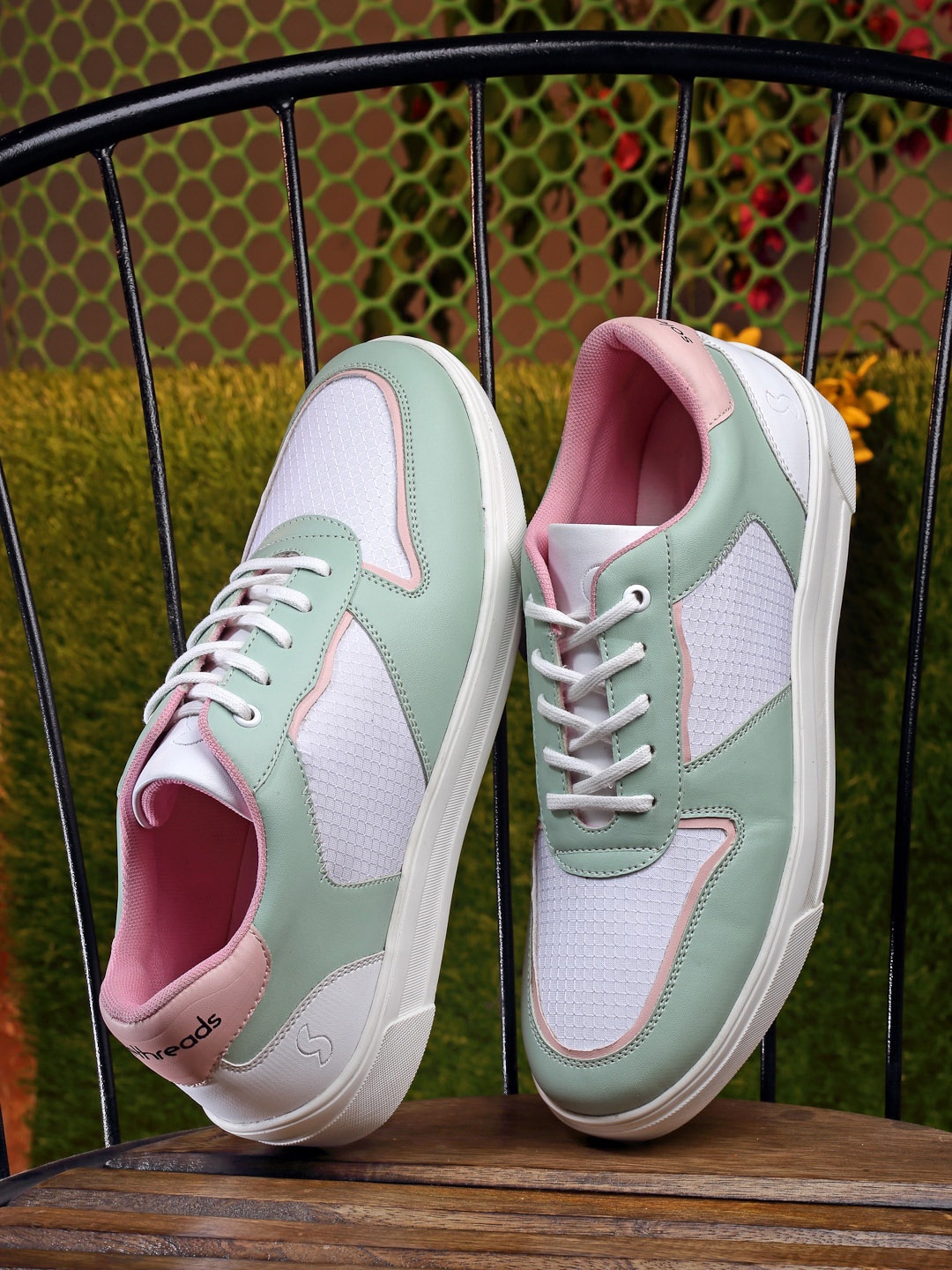 

SOLETHREADS REBEL Women Colourblocked Memory Foam Sneakers, Sea green
