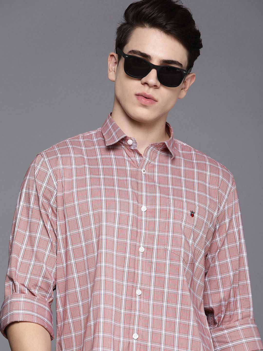 

Louis Philippe Sport Slim Fit Checked Casual Shirt, Maroon