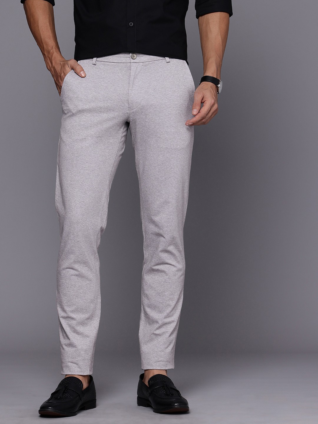 

Louis Philippe Sport Men Tapered Fit Trousers, Grey