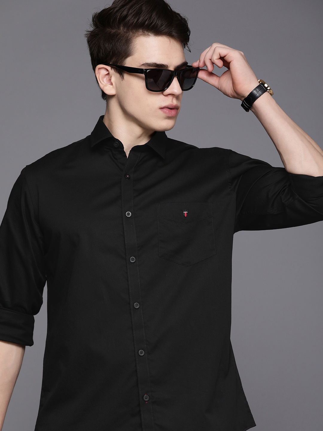 

Louis Philippe Sport Slim Fit Pure Cotton Casual Shirt, Black