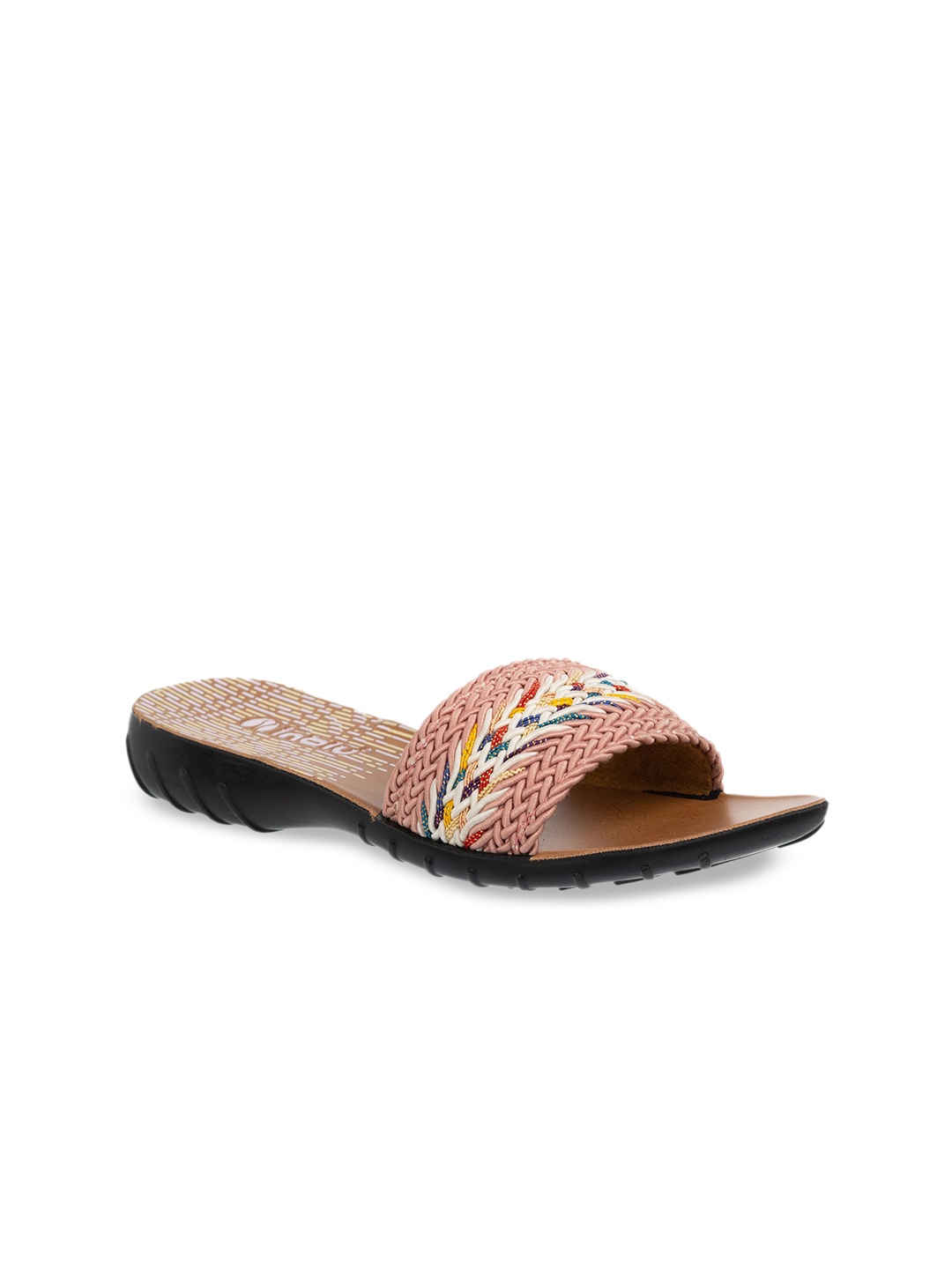 

Inblu Braided Braided Lightweight & Anti-Skid Open Toe Flats, Pink