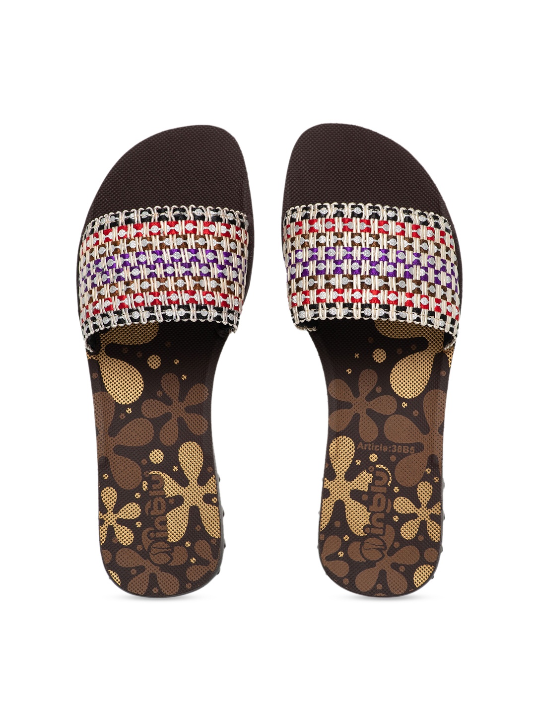 

Inblu Braided Open Toe Flats, Tan