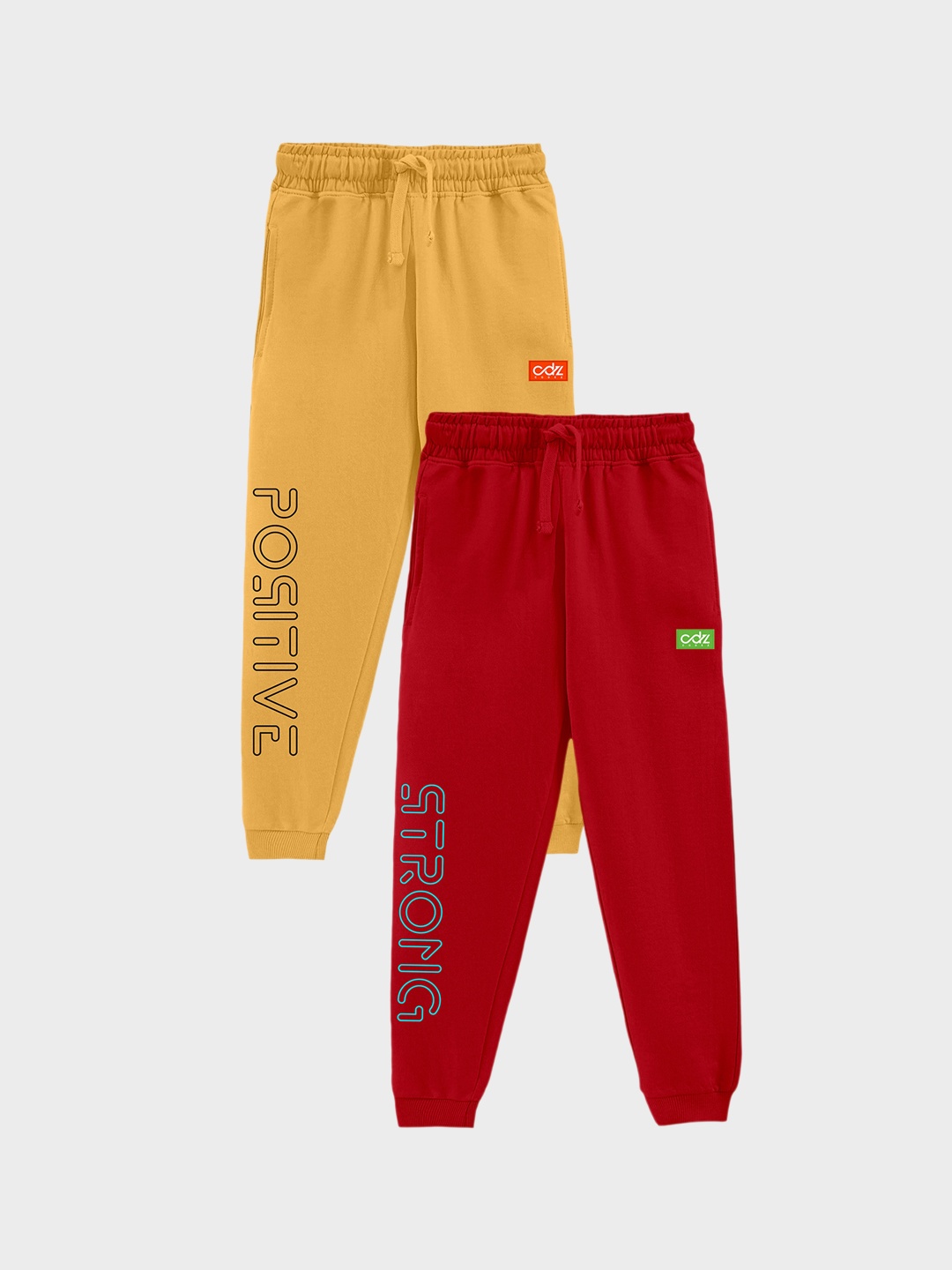 

CODEZ Boys Pack Of 2 Cotton Joggers, Yellow