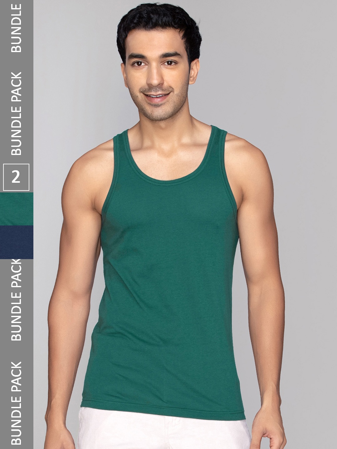 

XYXX Pack Of 2 Ace Modal-Cotton Round Neck Innerwear VestXYVEST2PCKN04, Green