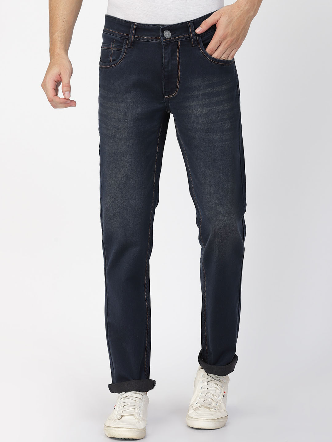 

TNG Men Slim Fit Light Fade Cotton Stretchable Jeans, Blue