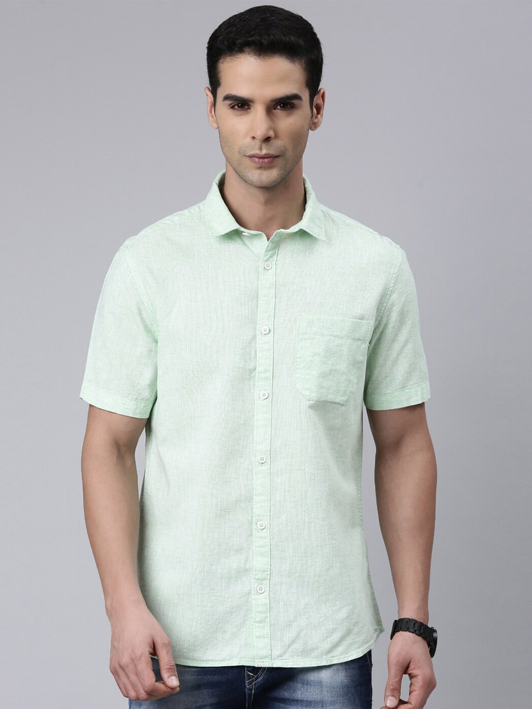 

Chennis Classic Slim Fit Casual Shirt, Green